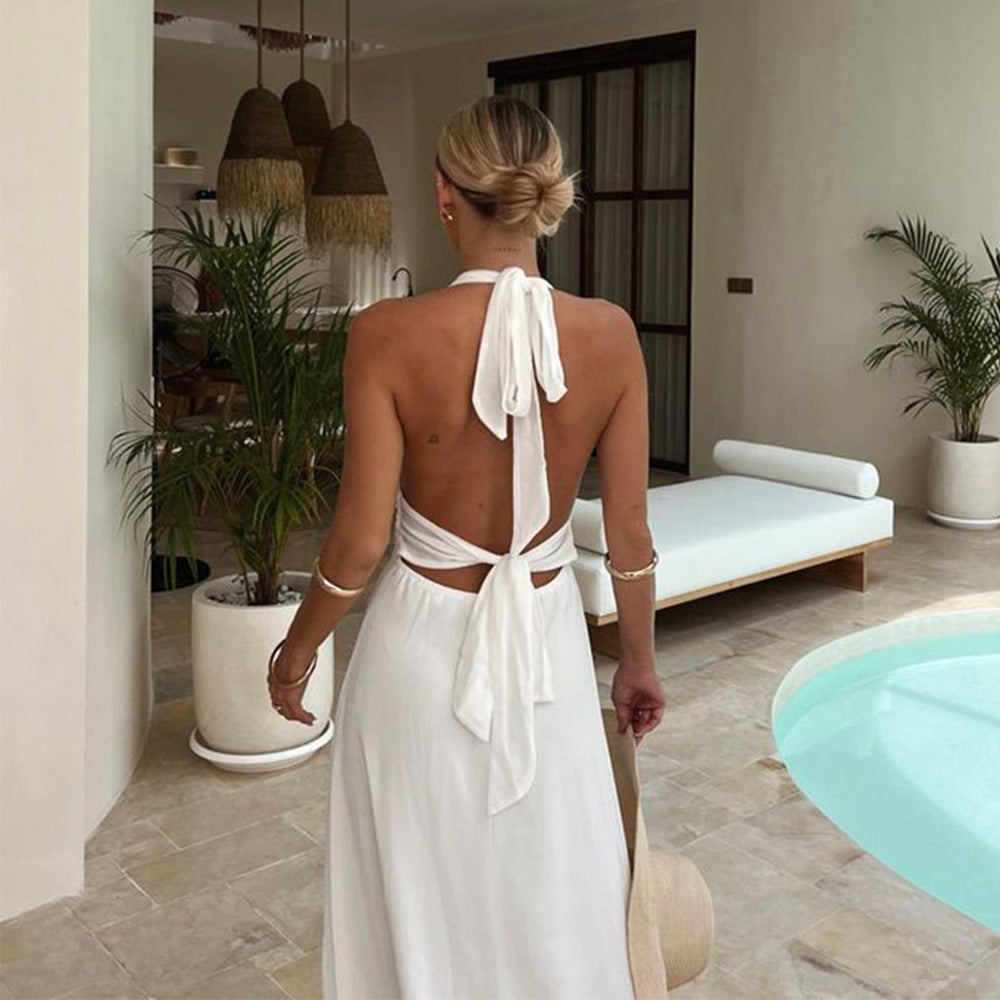 Saylor Slit Dress - White