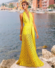 Blissstate Wrap Skirt - Yellow