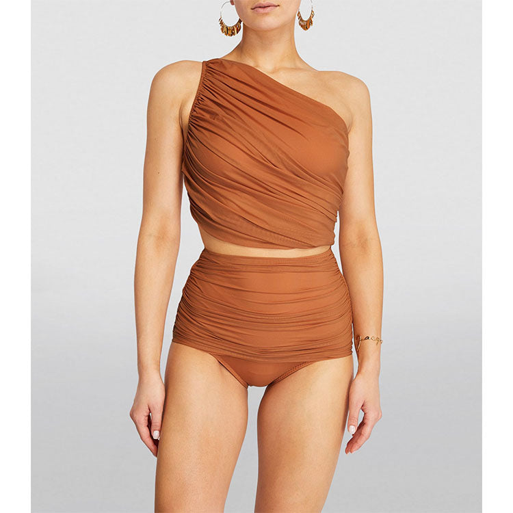 Dune Dance One Shoulder Bikini Set - Orange