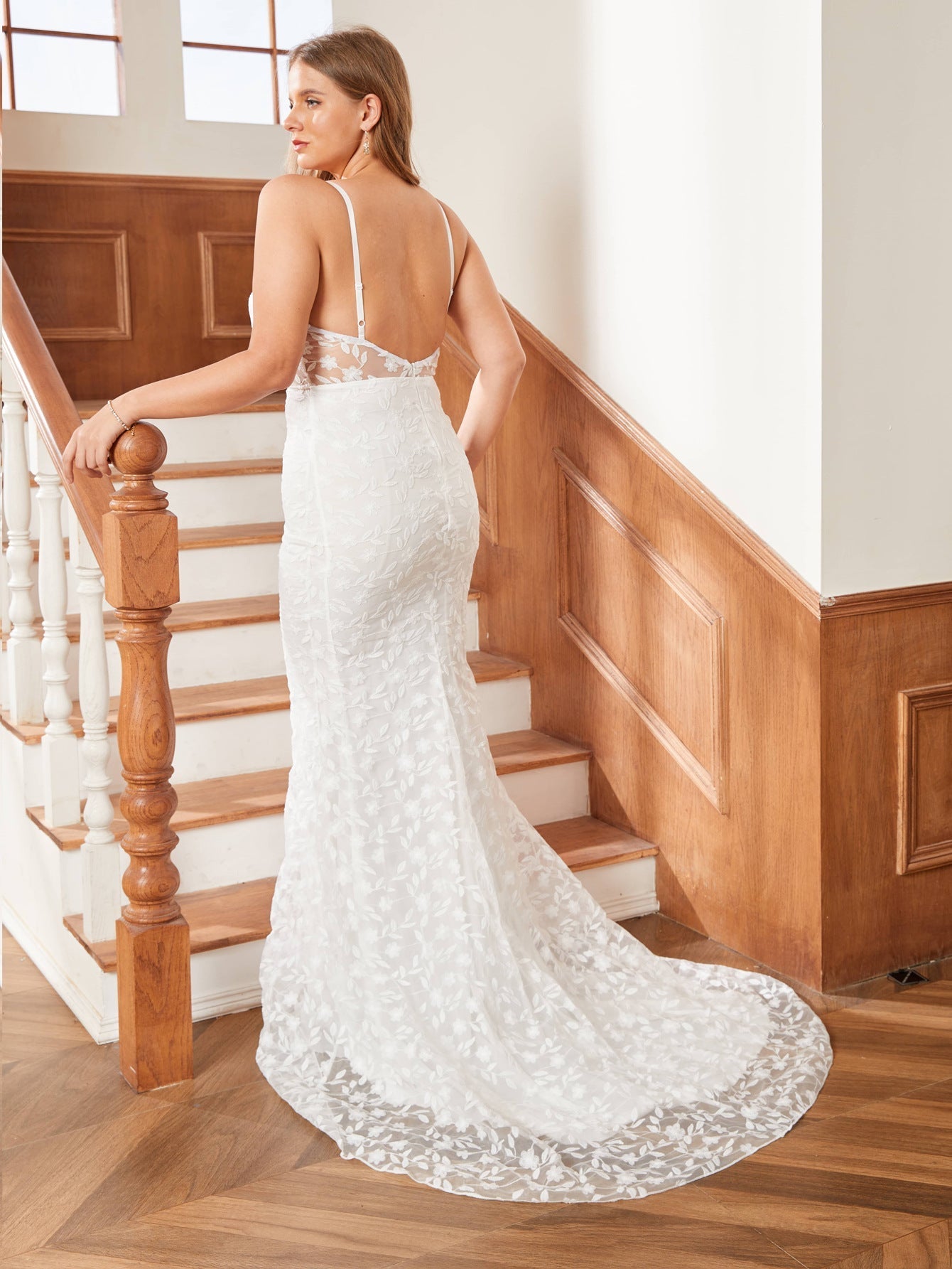 V Neck Strap Formal Dress