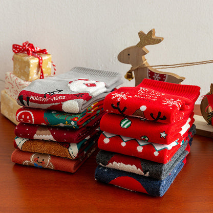 Cute Christmas Pattern Mid Calf Warm Christmas Socks