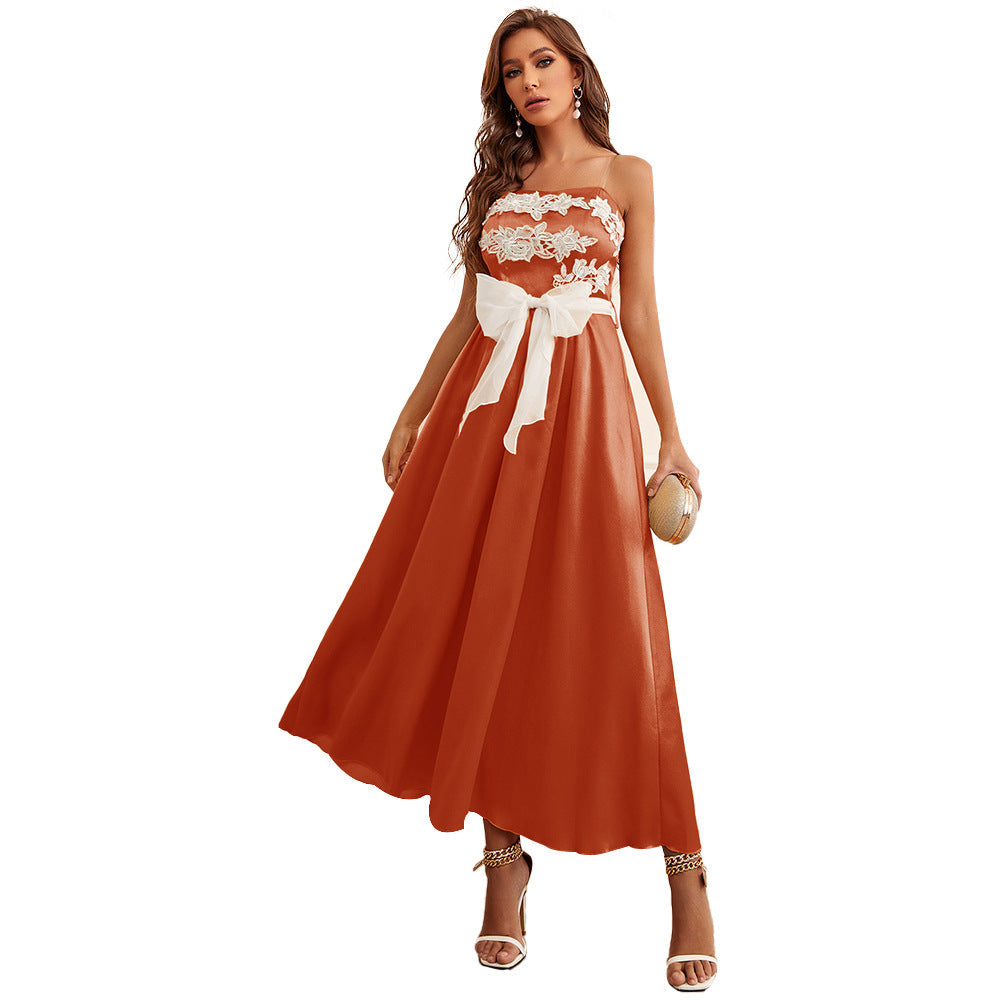 Elegant Ribbon Slim Fit Adult Dress