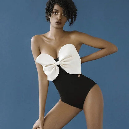 Twilight Noir Bow Swimsuit - Black