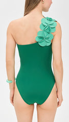 Pablo One Shoulder Swimsuit  - Green
