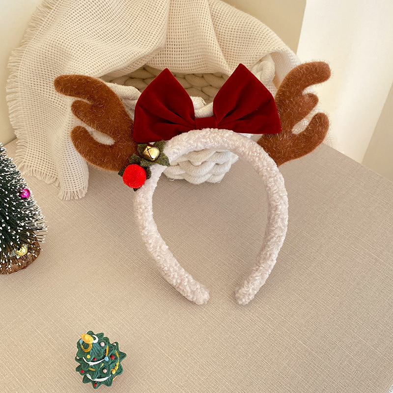 Plush Reindeer Antler Whimsical Festive Hair Accessory