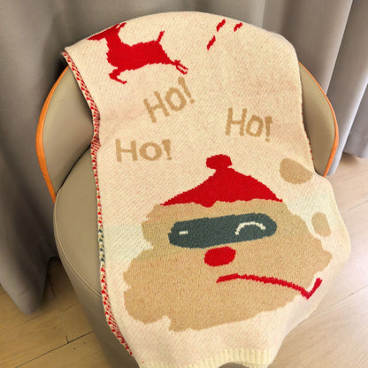 Fluffy Santa Cap Red Christmas Scarf