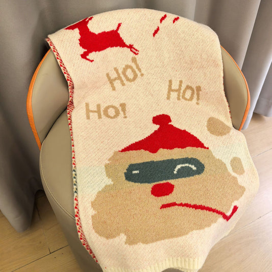 Fluffy Santa Cap Red Christmas Scarf