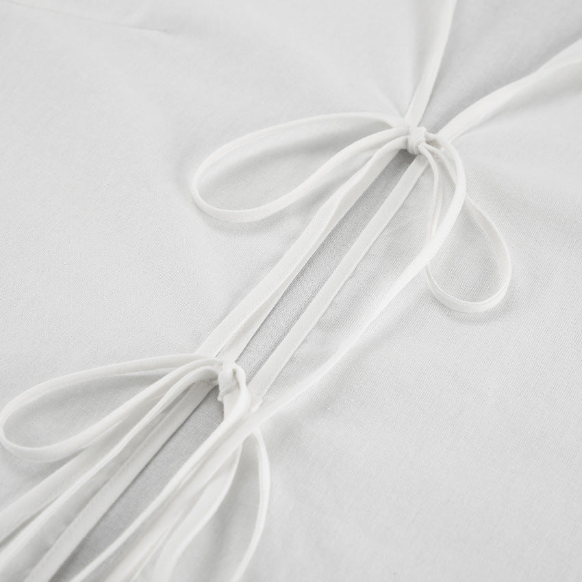 Siren Tie-Up Top - White