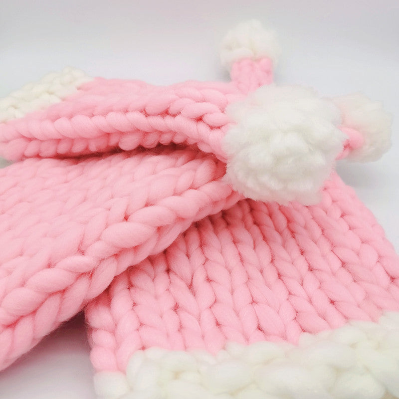 Hand Knit Santa Claus Christmas Hat