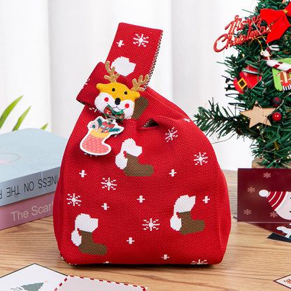 Christmas Knitted Handheld Candy Gift Packaging Bag
