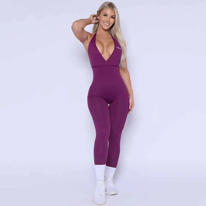 JuliaFashion - Quick-Dry Sleeveless Backless Long Skinny Women's Jumpsuits