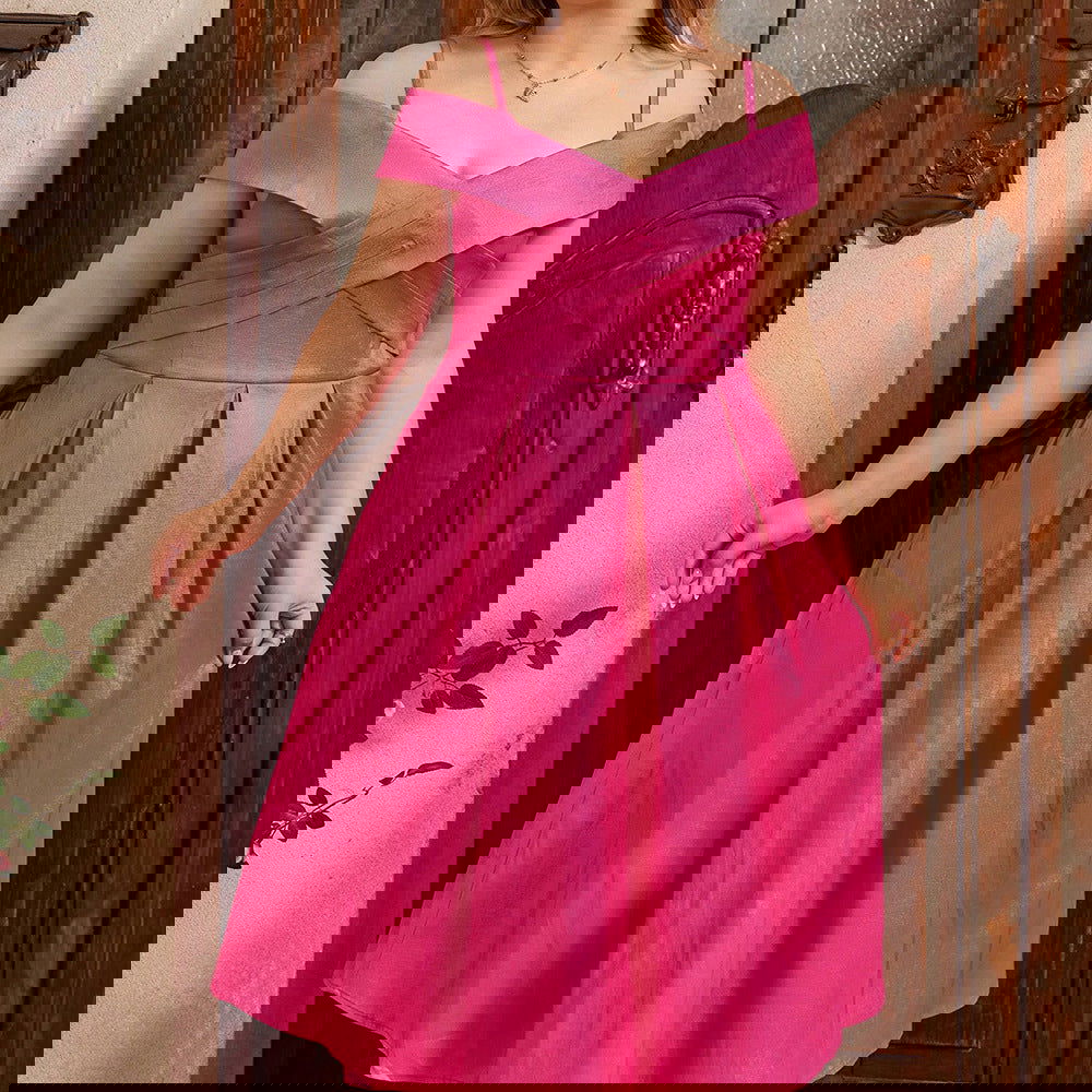 Plus Size Plump Girls Cross Swing Vacation Dress