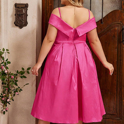 Plus Size Plump Girls Cross Swing Vacation Dress