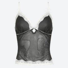 Polka Dot Mesh Top