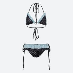 Polka Dot Ruffled Bikini Set