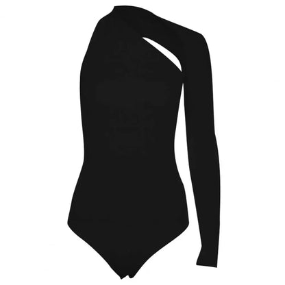 JuliaFashion - One Shoulder Slope Neckline Bodysuits