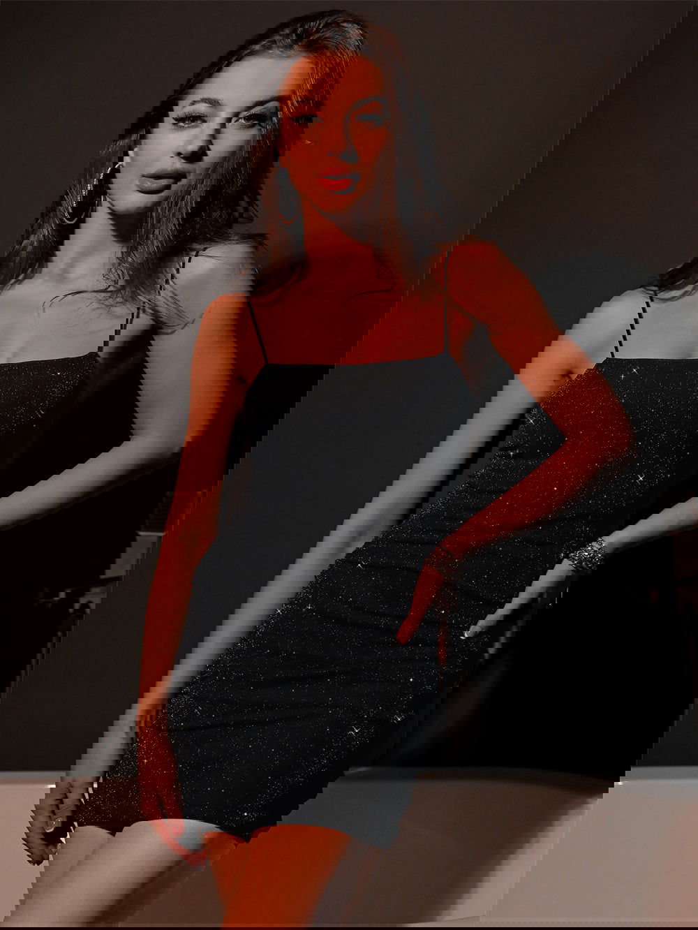 Popular Knitted Red Dress Backless Cami Dress French Dress