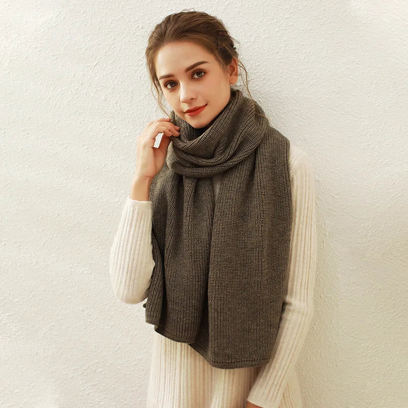 Cashmere Scarf For Women - Thick And Warm Winter Mocha Brown / L170Cm W30Cm Scarfs-L