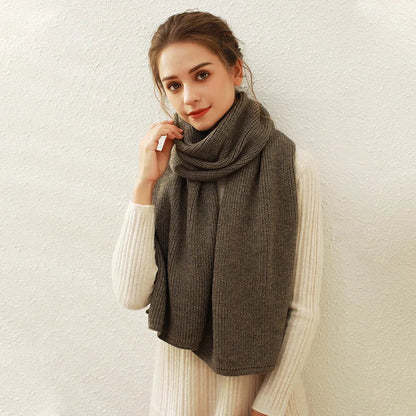 Cashmere Scarf For Women - Thick And Warm Winter Mocha Brown / L170Cm W30Cm Scarfs-L