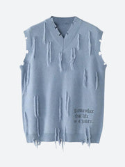 Ripped Tasseled Sweater Vest