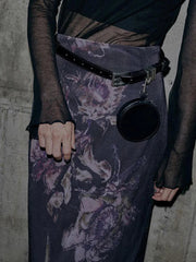 Vintage Floral Print Aesthetic High Waist Skirt skirt-250126