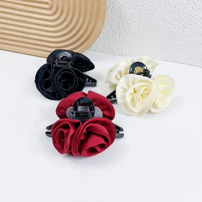Satin Rose Large Christmas Hair Accessory Accessories-L