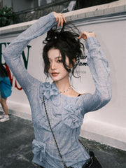 Ruched Flower Top