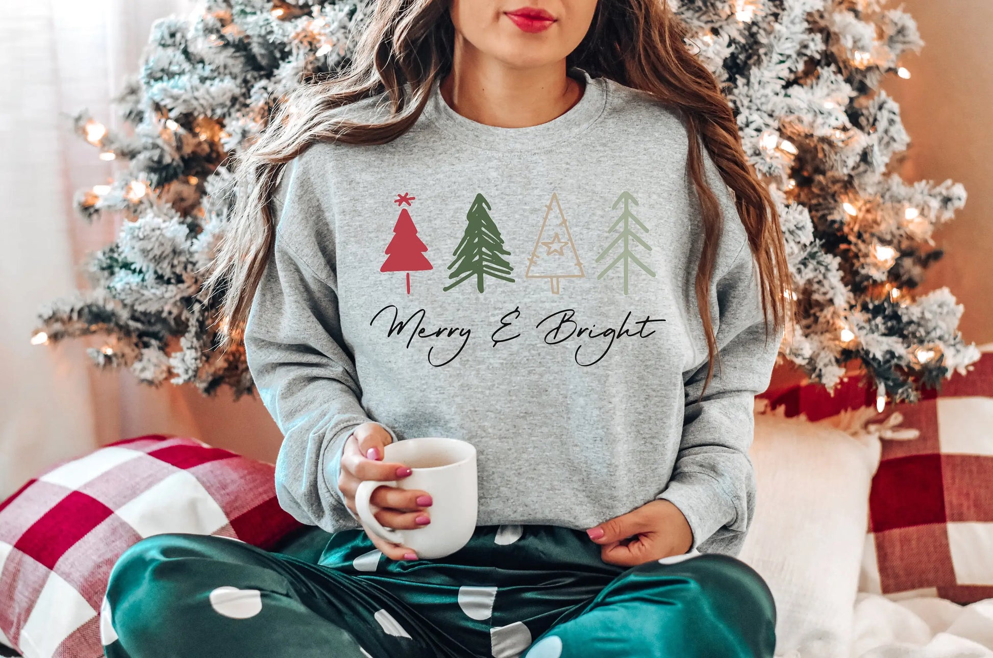 Merry Bright Modern Female Outdoors All-Match Christmas Hoodie Hoodies-L