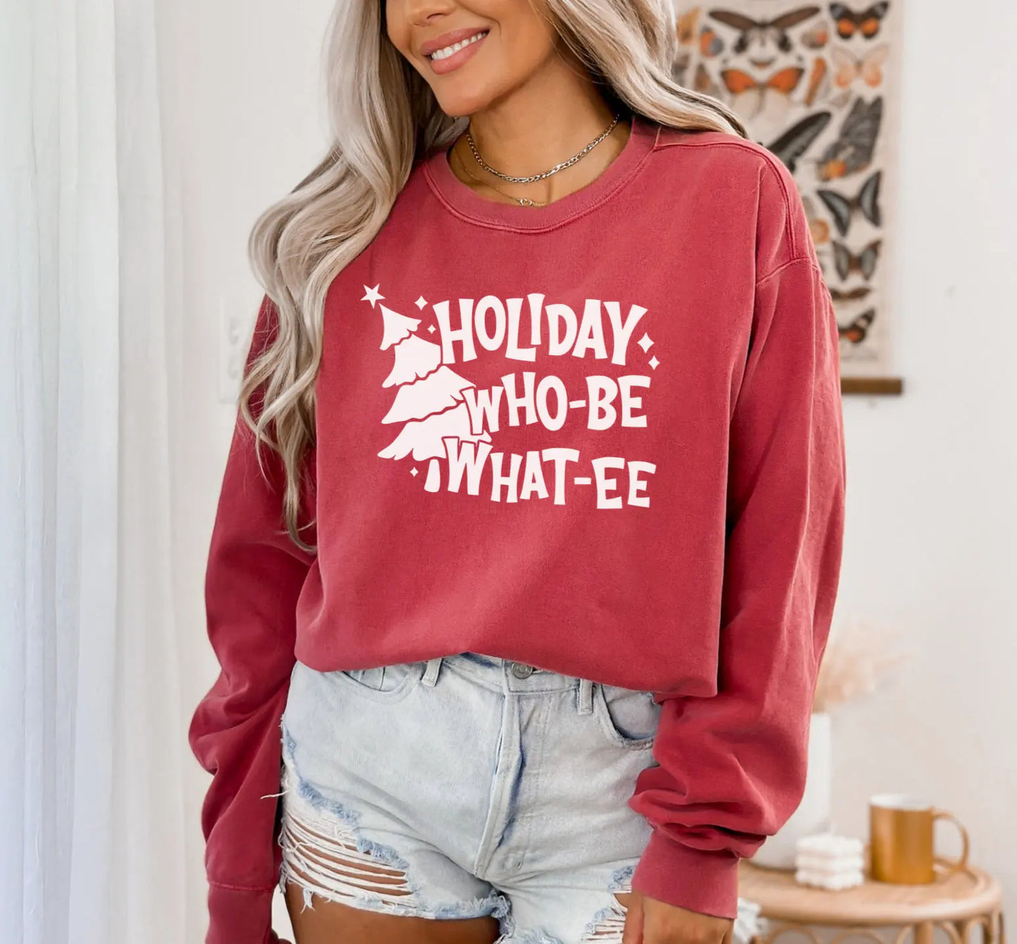 Holiday Who-Be What-Ee Cute Cotton Tree Hot Sale Girl Christmas Hoodie Hoodies-L