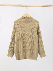 Thick Twisted Sweater Women Autumn Long Sleeve O-neck Female Knitted Pullover Solid Casual Loose Lady Kintwear Tops