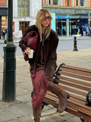 Fashion Lapel Collar Women Long Sleeve Zipper Coats Vintage Slim Solid Short Jackets New Autumn Causal Warm Office Outwear