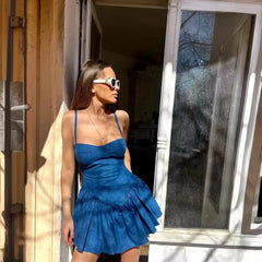 Summer Dresses Preppy Style Cowboy Sheath Zippers Spaghetti Strap Miniskirt Strapless Party dress Ball gown