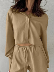 Women's Summer Suit Elegant Lapel Single Breasted Full Sleeve Lace Up Waist Shorts Female Suit Oversize Two-piece Set 2025