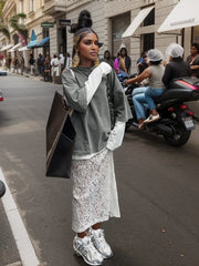 Fashion White Lace Skirts for Women Clothing New Summer Korean Gentle Hollow Jacquard Long Skirts Female Sexy Split Skirts 2024