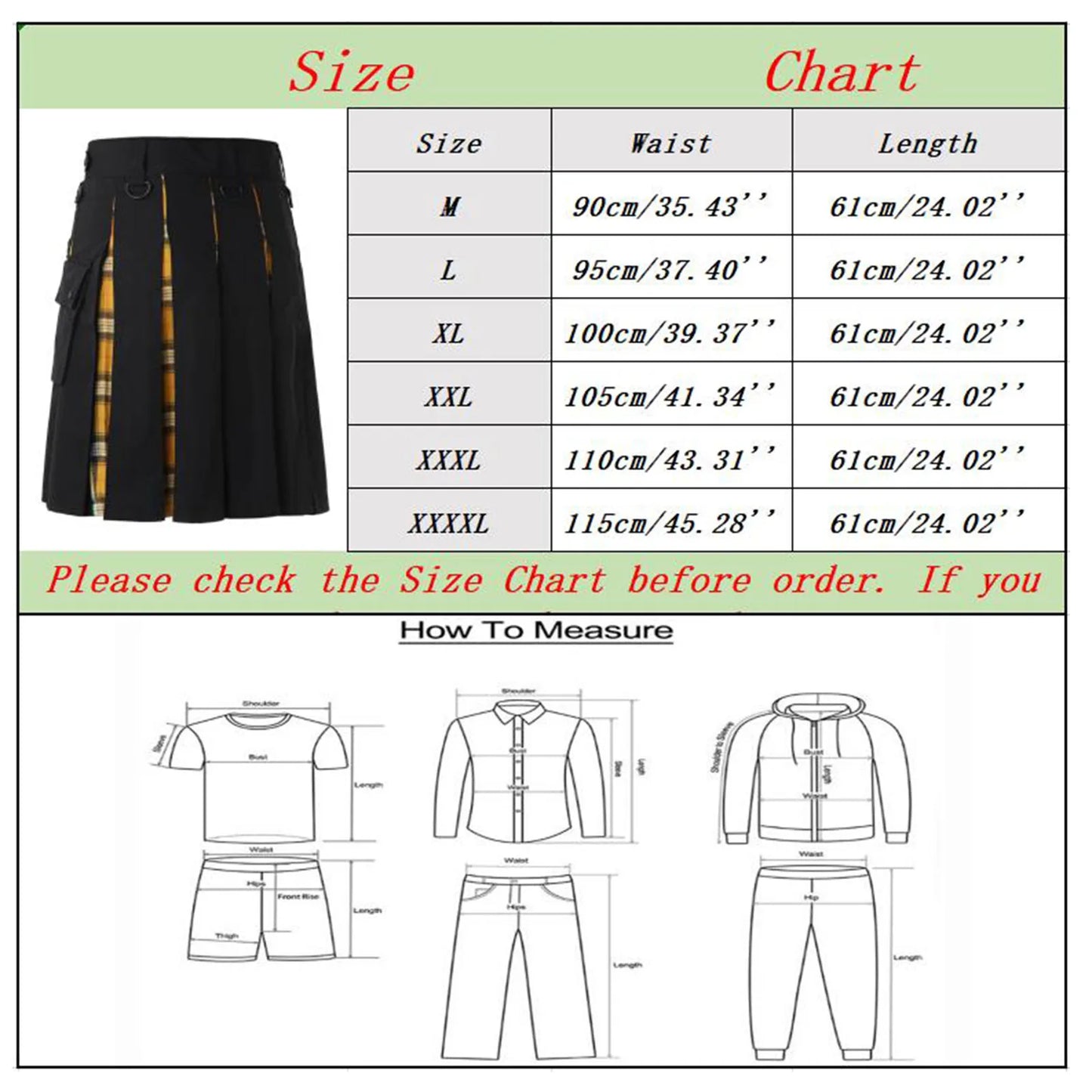 JuliaFashion - Scottish Mens Kilt Fashion Casual Retro Scottish Style Pocket Pleated Skirt Traditional Personality Kilts Check Pattern Skirts Dress