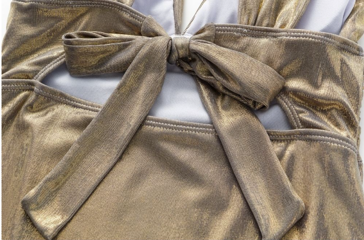 Golden Tide V-neck Swimsuit  - Gold