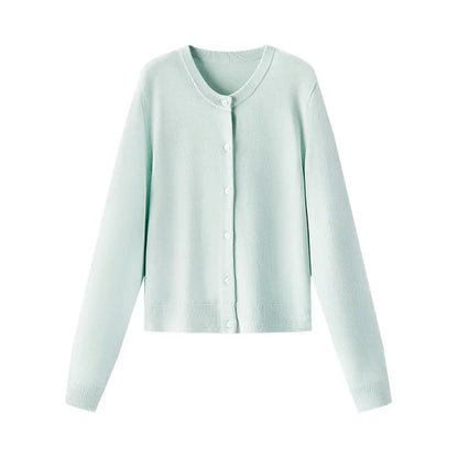 Red Solid Color Elegant Layered Cardigan Green / Xs Cardigan-241208