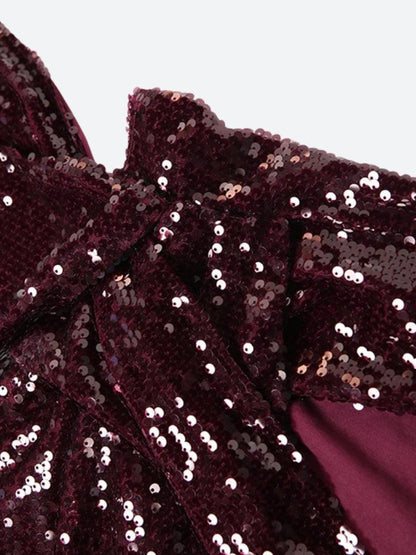 Sequined Backless Mini Dress