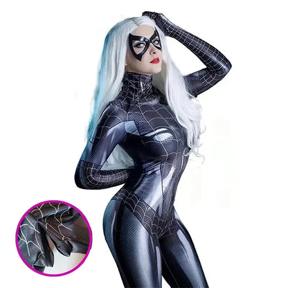 Sexy Black Cat Superhero Spider Halloween 3D Printing Costume