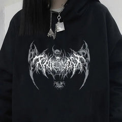 Skull Graphic Long Sleeve Hoodie