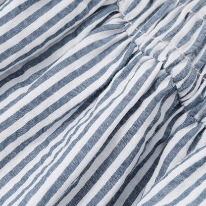 Soft Girl Striped Ruched Mini Dress