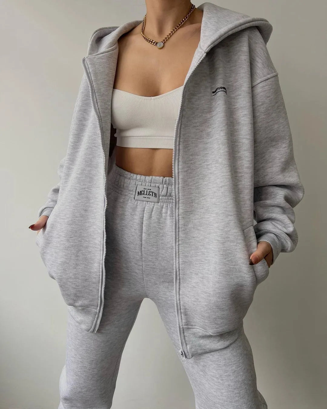 Spring Autumn Fashion Oversized Solid Color Hoodie