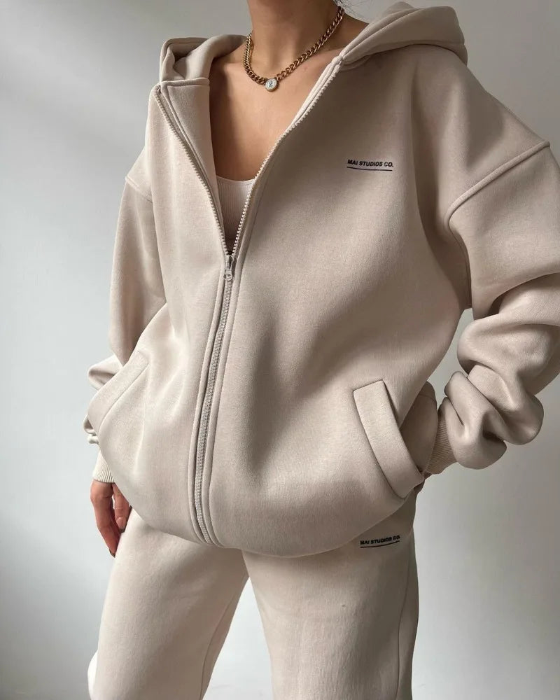 Spring Autumn Fashion Oversized Solid Color Hoodie
