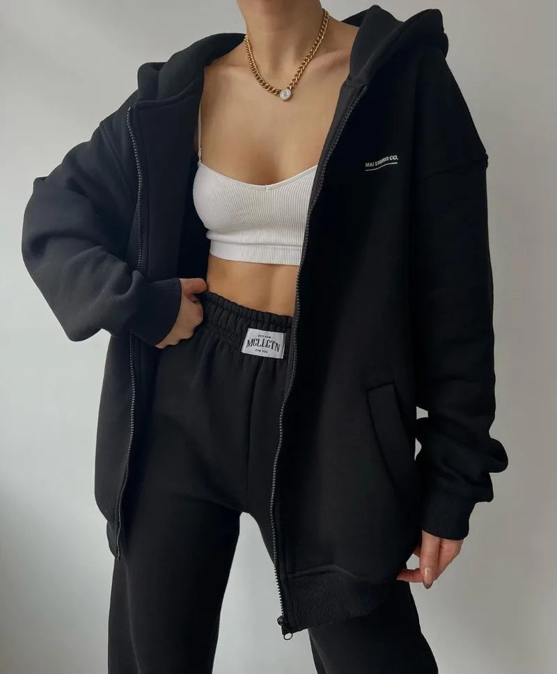 Spring Autumn Fashion Oversized Solid Color Hoodie