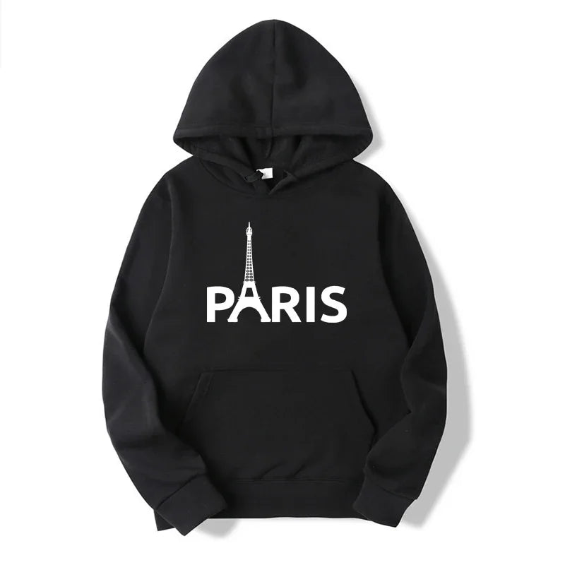 Spring Autumn Paris Printed Fashion Lady Hooded Hat Pattern Casual Hoody