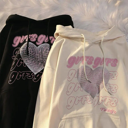 Creative Oversized Love Letter Printed Stylish Hoodie