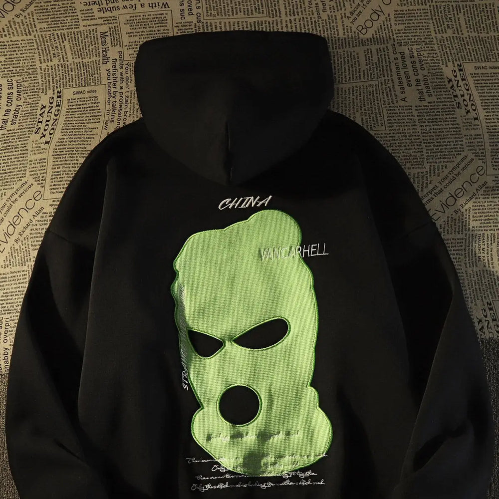 Spring Funny Head Hoodie black 1 / M