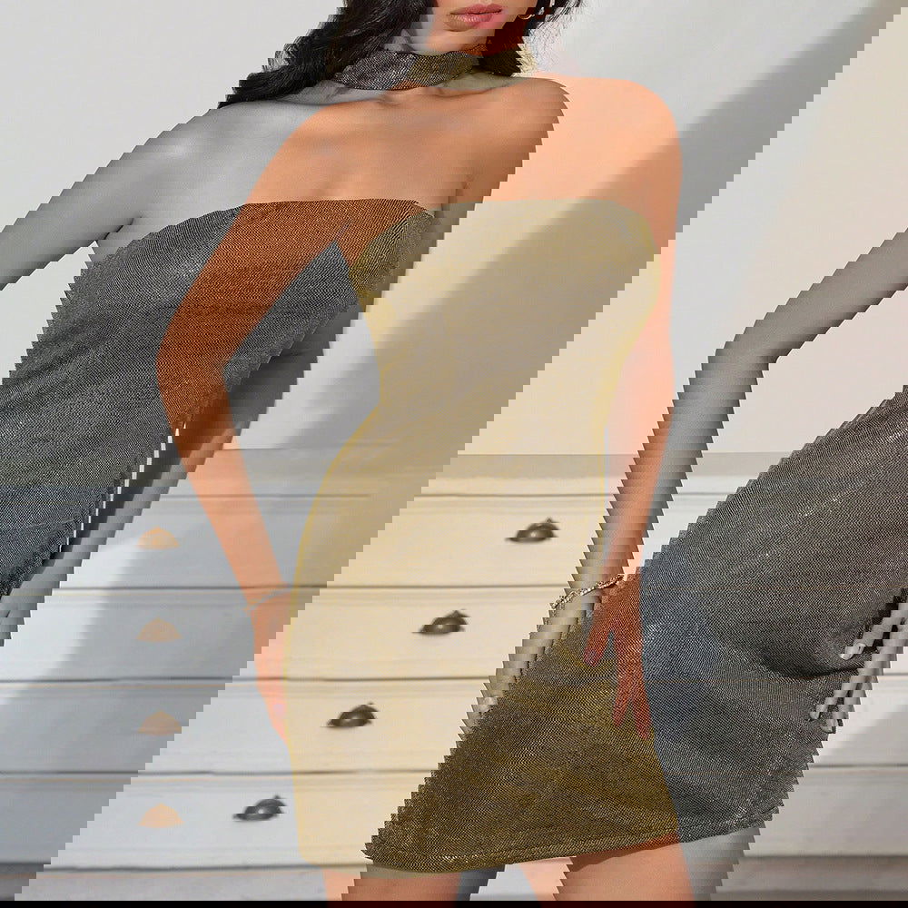 Best Sweet Spicy Dress Tube Top Sequ Slim Fit Slimming Party Evening Dress