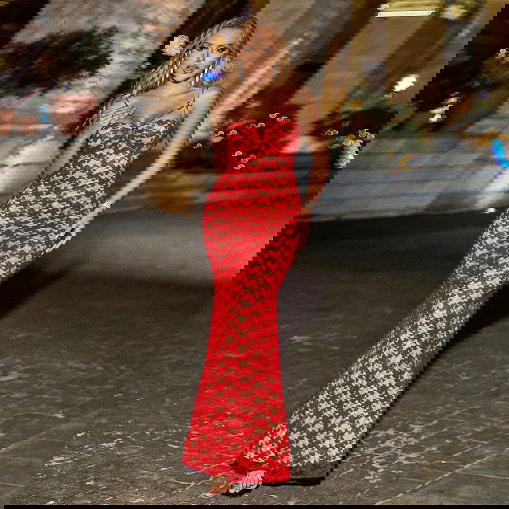 Sweet Spicy Dress Slim Fishtail Strap Dress Evening Dress