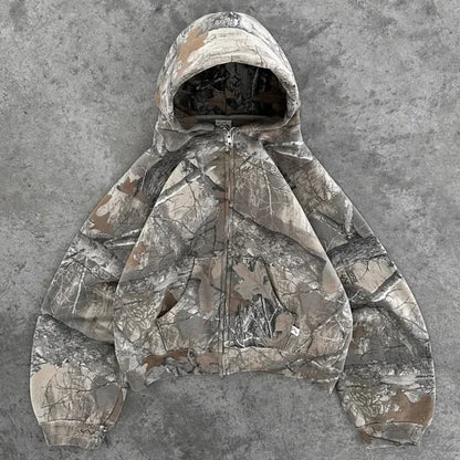 Retro Oversized Baggy Camouflage Hoodie